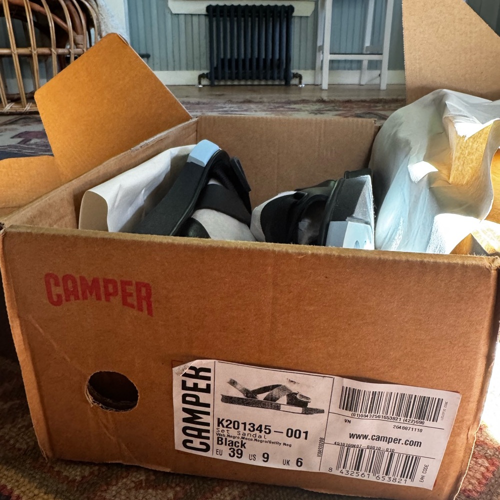 Camper Black Sandals